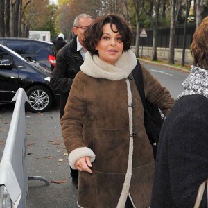 Exclusif - Isabelle Mergault - Arrivées à l'enregistrement de l'émission "Vivement dimanche" à Paris le 22 octobre 2014. L'émission sera diffusée le 26 octobre.