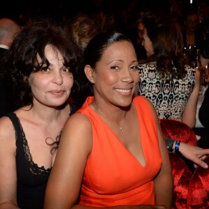 Exclusif - Isabelle Mergault et Christine Kelly - Intérieur - 10ème cérémonie des Globes de Cristal au Lido à Paris, le 13 avril 2015.