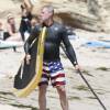 Exclusif - Eric Dane à la plage de Malibu le 22 août 2015.