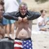 Exclusif - Eric Dane à la plage de Malibu le 22 août 2015.