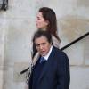 Patricia Munoz (dite Bambi) et Humbert Ibach (dit Mémé Ibach) - Sortie des obsèques de Sylvie Joly en l'église Saint-Sulpice à Paris. Le 9 septembre 2015.
