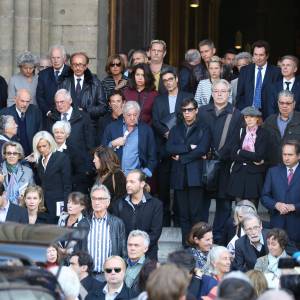 Sortie des obsèques de Sylvie Joly en l'église Saint-Sulpice à Paris. Le 9 septembre 2015.