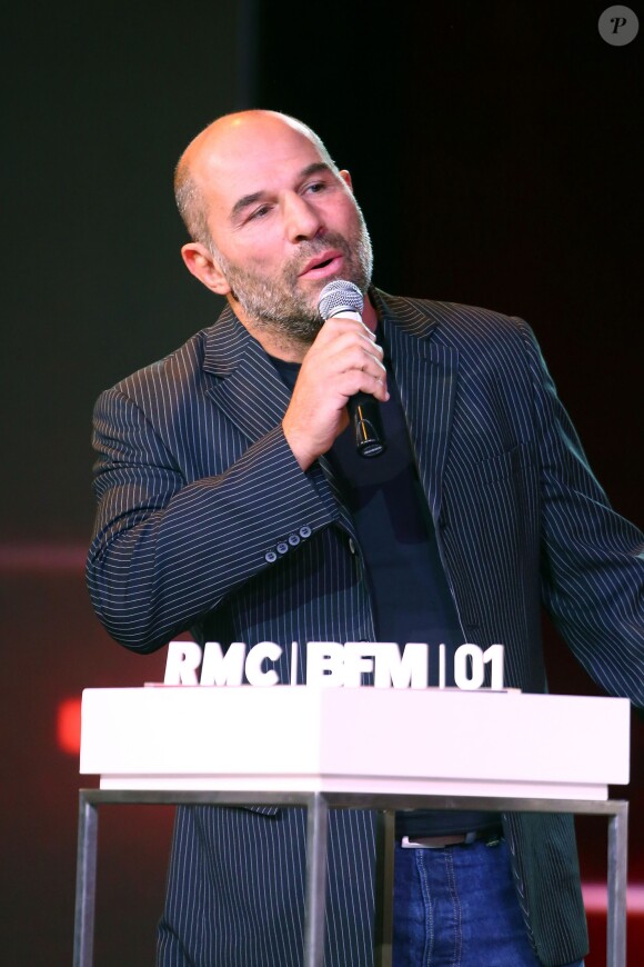 Vincent Moscato - Conférence de presse du groupe NextRadioTV qui regroupe BFM TV et RMC à Paris le 2 septembre 2015.