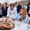 Adriana Karembeu Ohanian et Christian Plumail (le chef du Yacht Club de Monaco) font partie du jury au Concours des Chefs dans le cadre de la 12e Monaco Classic Week le 10 septembre 2015.