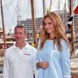 Adriana Karembeu et Paolo Sari (le chef étoilé du Monte Carlo Beach Hotel) sont membres du jury pour le concours des chefs dans le cadre de la 12e Monaco Classic Week le 10 septembre 2015.