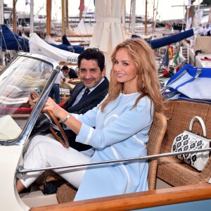 Adriana Karembeu et son mari André (Aram) Ohanian au Yacht Club de Monaco dans le cadre de la 12e Monaco Classic Week le 10 septembre 2015.