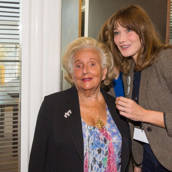 Bernadette Chirac et Carla Bruni-Sarkozy - 11e édition du "BGC Charity Day" à Paris le 11 septembre 2015 en mémoire aux 658 collaborateurs du groupe BGC Partners (leader mondial du courtage interbancaire) disparus dans les attentats du World Trade Center, le 11 septembre 2001.