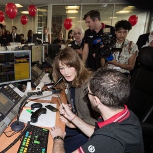 Carla Bruni-Sarkozy - 11e édition du "BGC Charity Day" à Paris le 11 septembre 2015 en mémoire aux 658 collaborateurs du groupe BGC Partners (leader mondial du courtage interbancaire) disparus dans les attentats du World Trade Center, le 11 septembre 2001.