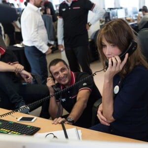 Carla Bruni-Sarkozy - 11e édition du "BGC Charity Day" à Paris le 11 septembre 2015 en mémoire aux 658 collaborateurs du groupe BGC Partners (leader mondial du courtage interbancaire) disparus dans les attentats du World Trade Center, le 11 septembre 2001.