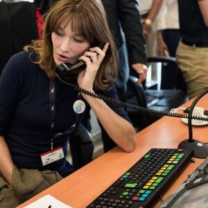 Carla Bruni-Sarkozy - 11e édition du "BGC Charity Day" à Paris le 11 septembre 2015 en mémoire aux 658 collaborateurs du groupe BGC Partners (leader mondial du courtage interbancaire) disparus dans les attentats du World Trade Center, le 11 septembre 2001.