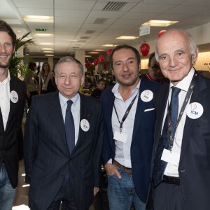 Romain Grosjean, Jean Todt, Patrick Timsit et Le professeur Saillant - 11e édition du "BGC Charity Day" à Paris le 11 septembre 2015 en mémoire aux 658 collaborateurs du groupe BGC Partners (leader mondial du courtage interbancaire) disparus dans les attentats du World Trade Center, le 11 septembre 2001.