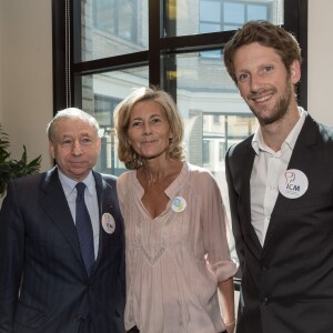 Jean Todt, Claire Chazal et Romain Grosjean - 11e édition du "BGC Charity Day" à Paris le 11 septembre 2015 en mémoire aux 658 collaborateurs du groupe BGC Partners (leader mondial du courtage interbancaire) disparus dans les attentats du World Trade Center, le 11 septembre 2001.