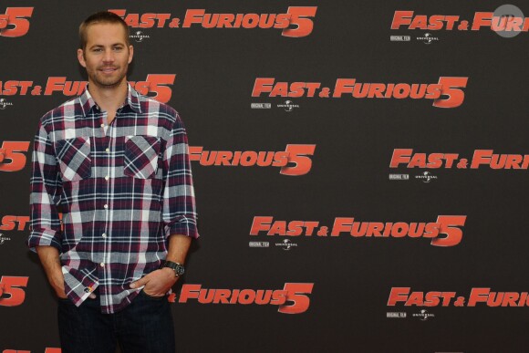 Paul Walker lors d'un photocall pour le film 'Fast & Furious Five' à l'hôtel Hassler de Rome, le 29 avril 2011
