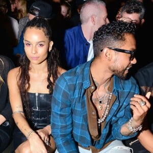 Zoë Kravitz et Miguel assistent au défilé Alexander Wang (collection printemps-été 2016) au Pier 94. New York, le 12 septembre 2015.