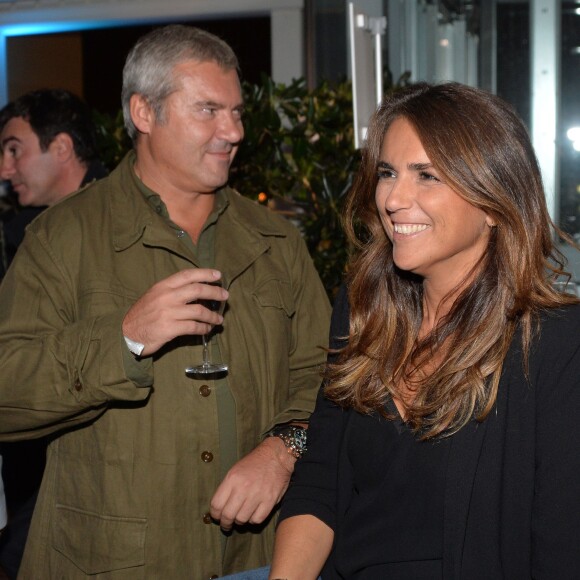 Valérie Bénaïm et son compagnon Patoche - Soirée Samsung " New Edge Night " pour la sortie du nouveau Samsung Galaxy GS6 edge à la pisicne Molitor à Paris le 15 septembre 2015