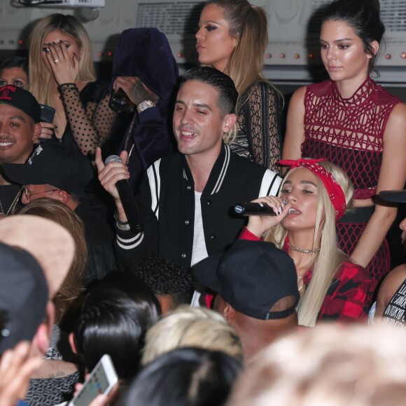 Kylie Jenner, Tyga, Khloé Kardashian, Kendall Jenner, G-Eazy et Pia Mia assistent à la soirée "Generation Bombshell' du magazine Galore à l'Up&Down. New York, le 14 septembre 2015.