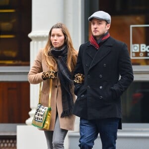 Justin Timberlake et Jessica Biel se balade, main dans la main, dans les rues de New York, le 1 Mars 2013