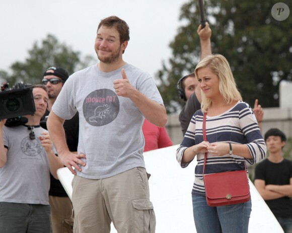 Chris Pratt et Amy Poehler à Washington le 12 juillet 2012. 