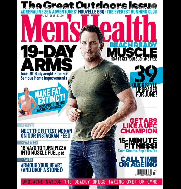 Chris Pratt en couverture du numéro de juillet 2015 de Men's Health.