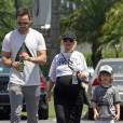  Exclusif - Christina Aguilera, tr&egrave;s enceinte, son fianc&eacute; Matthew Rutler et son fils Max se rendent au mini golf &agrave; Studio City, le 12 juillet 2014. 