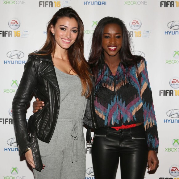 Rachel Legrain-Trapani, Hapsatou Sy - Soirée de lancement du jeu vidéo "FIFA 2016" au Faust à Paris, le 21 septembre 2015