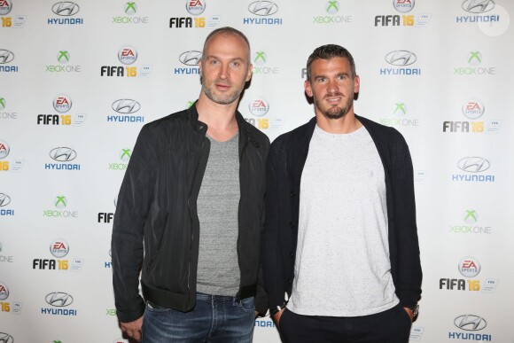 Thierry Omeyer, Nicolas Douchez - Soirée de lancement du jeu vidéo "FIFA 2016" au Faust à Paris, le 21 septembre 2015