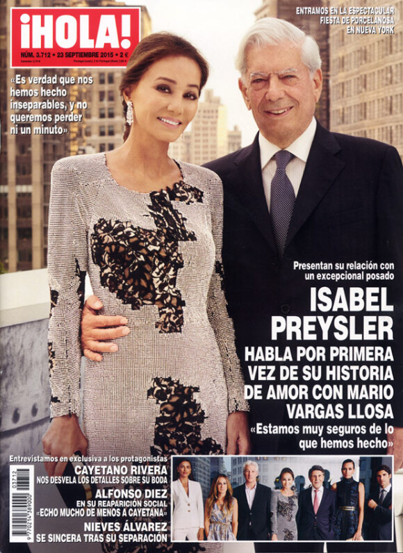 Isabel Preysler et Mario Vargas Llosa en couverture de Hola!, édition du 23 septembre 2015