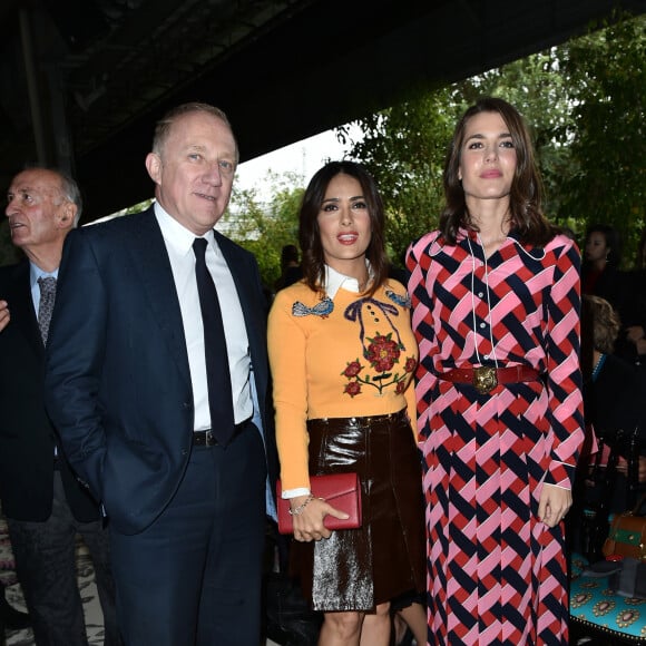 Charlotte Casiraghi, François-Henri Pinault et sa femme Salma Hayek - People au défilé Gucci pendant la fashion week de Milan le 23 septembre 2015.