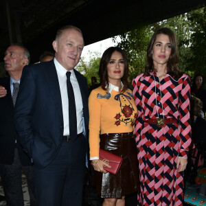 Charlotte Casiraghi, François-Henri Pinault et sa femme Salma Hayek - People au défilé Gucci pendant la fashion week de Milan le 23 septembre 2015.