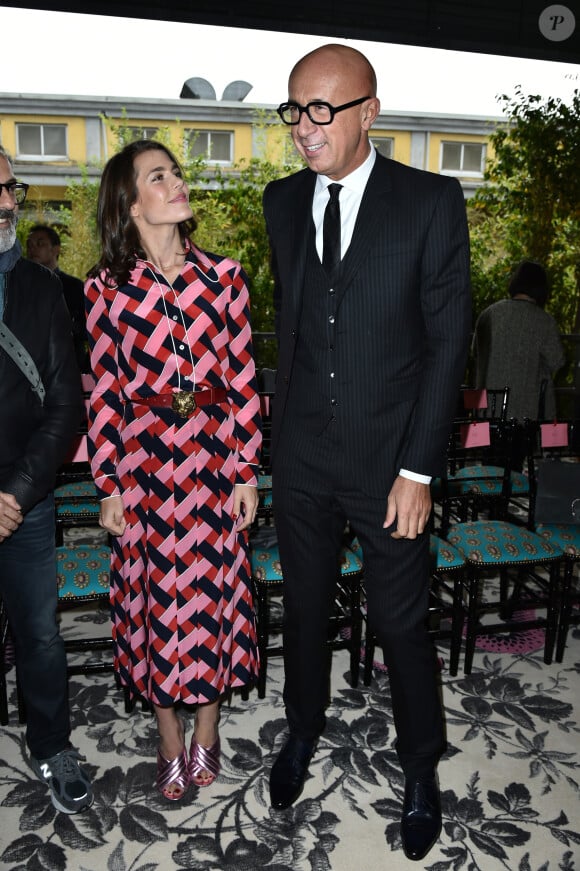 Charlotte Casiraghi et Marco Bizzarri, PDG de Gucci - People au défilé Gucci pendant la fashion week de Milan le 23 septembre 2015.