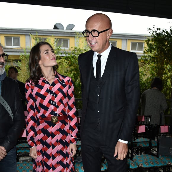 Charlotte Casiraghi et Marco Bizzarri, PDG de Gucci - People au défilé Gucci pendant la fashion week de Milan le 23 septembre 2015.