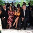 Bianca Brandolini d'Adda, Marco Bizzarri, PDG de Gucci, Charlotte Casiraghi, François-Henri Pinault et sa femme Salma Hayek - People au défilé Gucci pendant la fashion week de Milan le 23 septembre 2015.