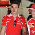 Fernando Alonso et Jules Bianchi lors du Grand Prix d'Espagne sur le circuit de Catalogne, le 9 mai 2014
