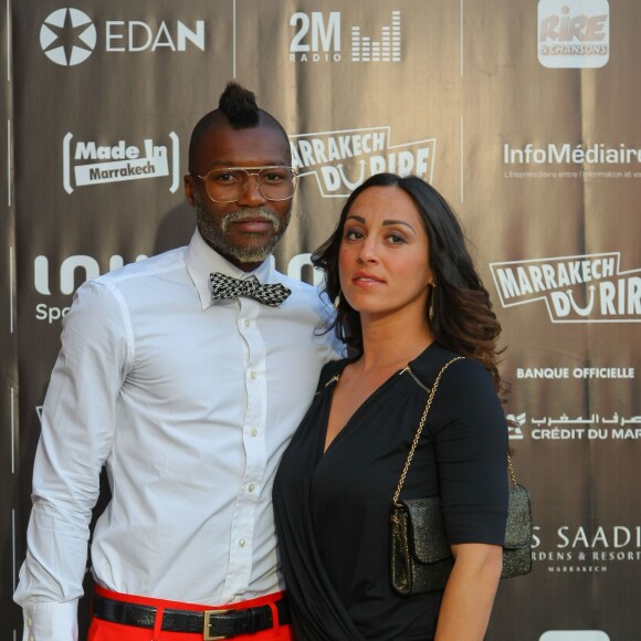 Djibril Cissé et sa compagne Marie-Cécile Lenzini - Ouverture du Festival Marrakech du Rire, le 13 juin 2015 à Marrakech