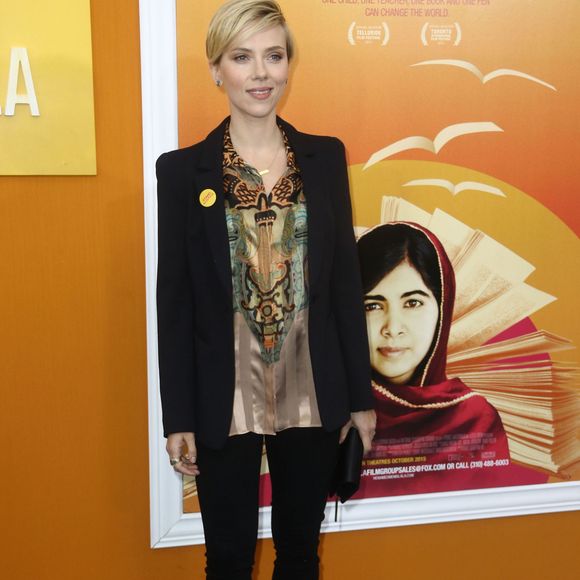 Scarlett Johansson - Première de "He named me Malala" à New York, le 24 septembre 2015.