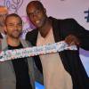 Tony Parker et Teddy Riner - Rassemblement pour le lancement de la campagne "Je rêve des Jeux" pour la candidature de "Paris 2024" pour les Jeux Olympiques à Paris le 25 septembre 2015.