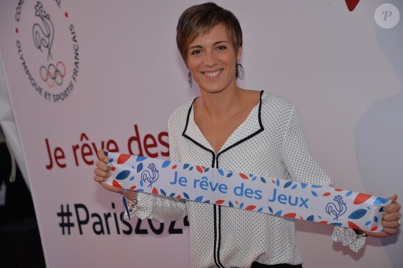Céline Dumerc - Rassemblement pour le lancement de la campagne "Je rêve des Jeux" pour la candidature de "Paris 2024" pour les Jeux Olympiques à Paris le 25 septembre 2015.