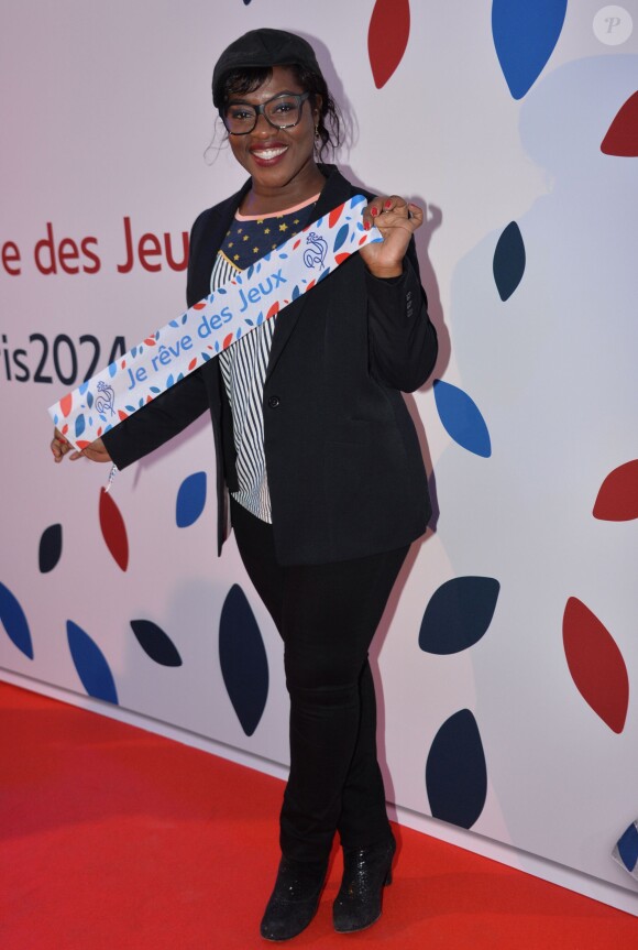 Claudia Tagbo - Rassemblement pour le lancement de la campagne "Je rêve des Jeux" pour la candidature de "Paris 2024" pour les Jeux Olympiques à Paris le 25 septembre 2015.