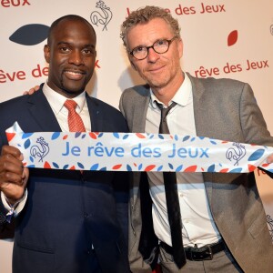 Pascal Gentil et Denis Brogniart - Rassemblement pour le lancement de la campagne "Je rêve des Jeux" pour la candidature de "Paris 2024" pour les Jeux Olympiques à Paris le 25 septembre 2015.