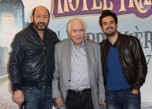 Michel Galabru, Kad Merad et Alex Goude - Avant-première du film "Hôtel Transylvanie 2" à Paris, le 27 septembre 2015.