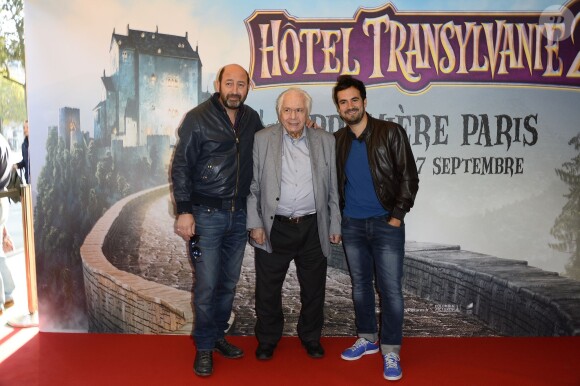 Michel Galabru, Kad Merad et Alex Goude - Avant-première du film "Hôtel Transylvanie 2" à Paris, le 27 septembre 2015.