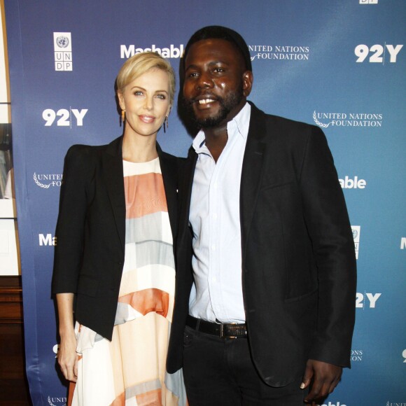 Charlize Theron, Kweku Mandela à la soirée 2015 Social Good Summit à New York, le 28 septembre 2015