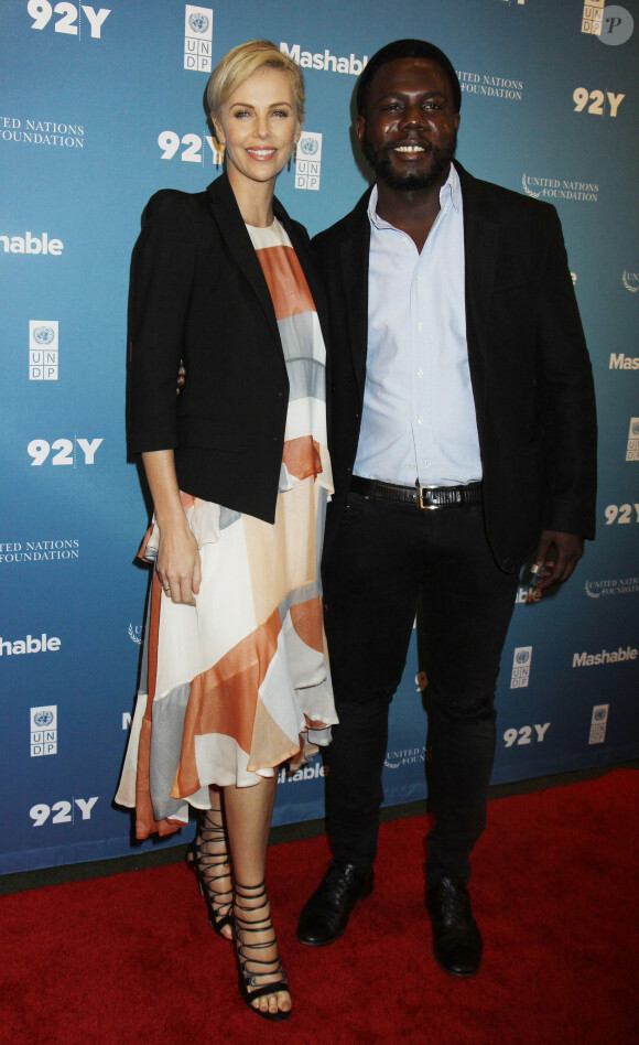 Charlize Theron, Kweku Mandela à la soirée 2015 Social Good Summit à New York, le 28 septembre 2015