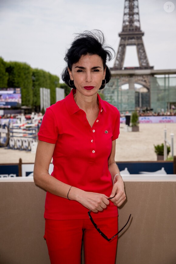 Exclusif - Rachida Dati lors du Longines Paris Eiffel Jumping au Champ-de-Mars à Paris, le 5 juillet 2015