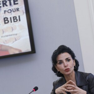 Rachida Dati, députée européenne, organise une conférence en soutien à Asia Bibi (femme chrétienne condamnée à mort au Pakistan), à la Représentation de la Commission européenne en France, Paris le 4 mai 2015