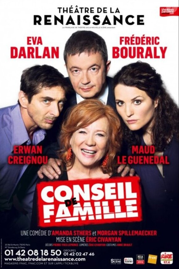 Amanda Sthers a écrit la comédie Conseil de Famille, jouée par Evan Darlan et Frédéric Bouraly au Théâtre de la Renaissance à Paris du mois d'octobre au mois de décembre prochain.