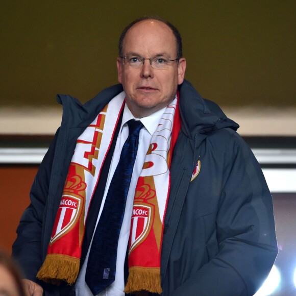 Le prince Albert II de Monaco - Match de football de l'Europa Ligue "Monaco-Tottenham" au stade Louis II à Monaco. Le 1er octobre 2015  Soccer match "Monaco-Tottenham" for the Europa League in Monaco. On october 1st 201501/10/2015 - Monaco