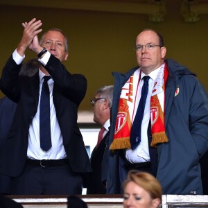 Vadim Vasilyev, vice-président de l'AS Monaco et le prince Albert II de Monaco - Match de football de l'Europa Ligue "Monaco-Tottenham" au stade Louis II à Monaco. Le 1er octobre 2015  Soccer match "Monaco-Tottenham" for the Europa League in Monaco. On october 1st 201501/10/2015 - Monaco