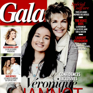 Véronique Jannot prend la pose avec Migmar en couverture de Gala