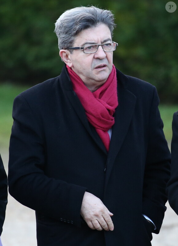 Jean-Luc Mélenchon - Obsèques du dessinateur Charb (Stéphane Charbonnier) à la Halle Saint Martin à Pontoise, le 16 janvier 2015.